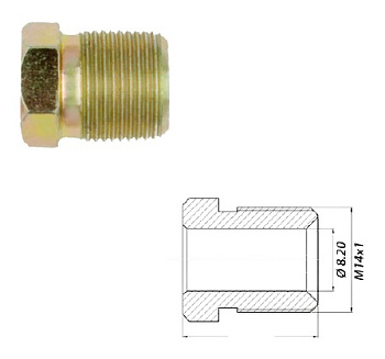 Гайка d8 d14*1 Lovato